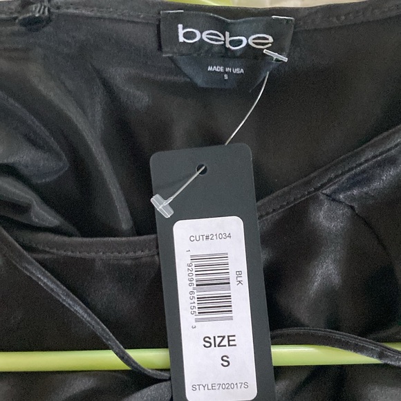 Bebe SATIN COWL NECK SLIP MIDI BLACK DRESS / Size Small / NWT - Picture 8 of 9
